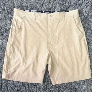 Danalli Stretch Hybrid walking shorts flex waistband Heather Khaki Mens Size 34